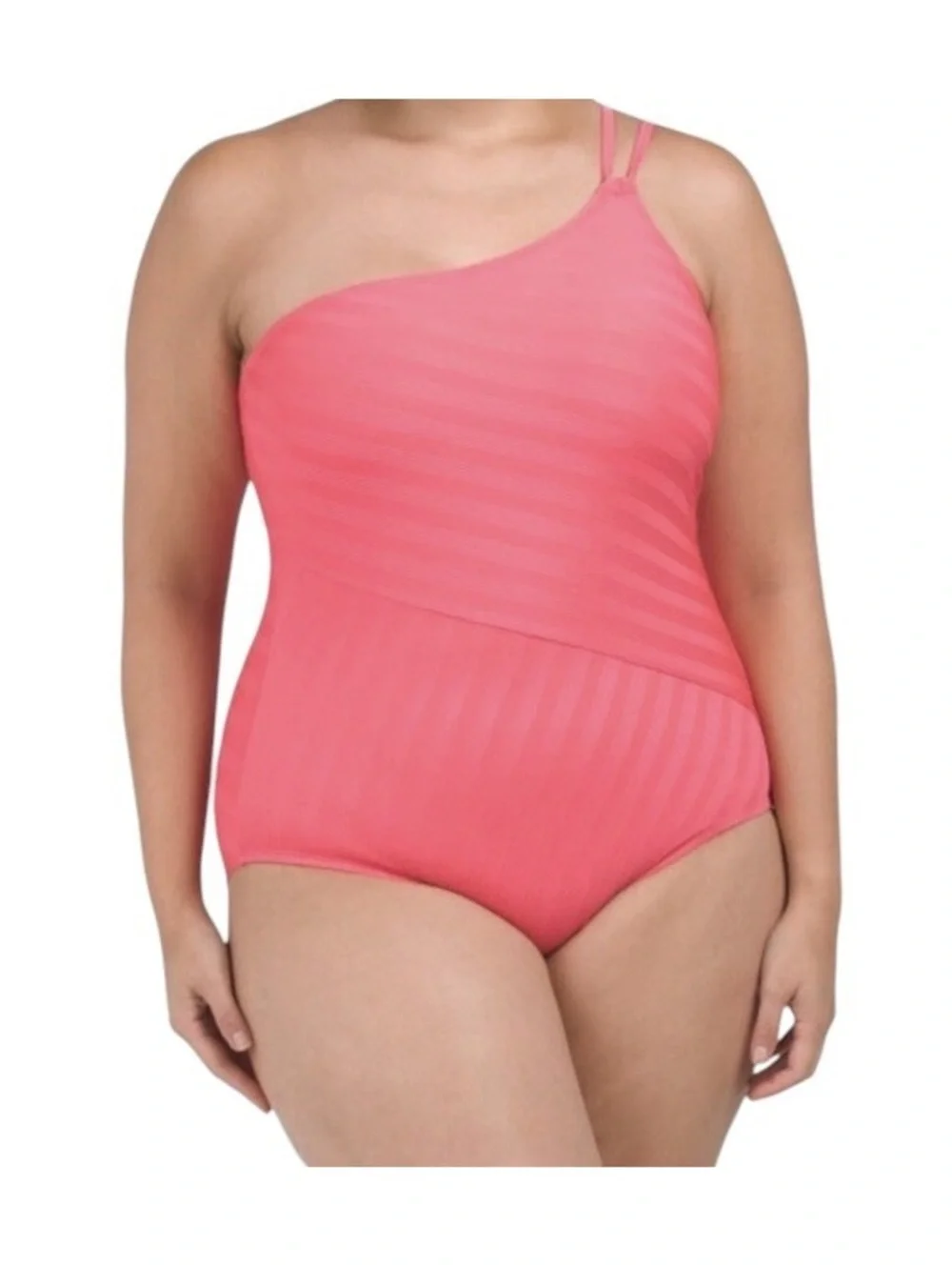 LA BLANCA plus size 18W one shoulder lace up tie back one piece swimsuit